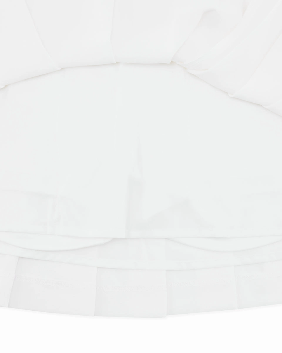 Sleek Design Asymmetrical ribbon pleated skirt - White