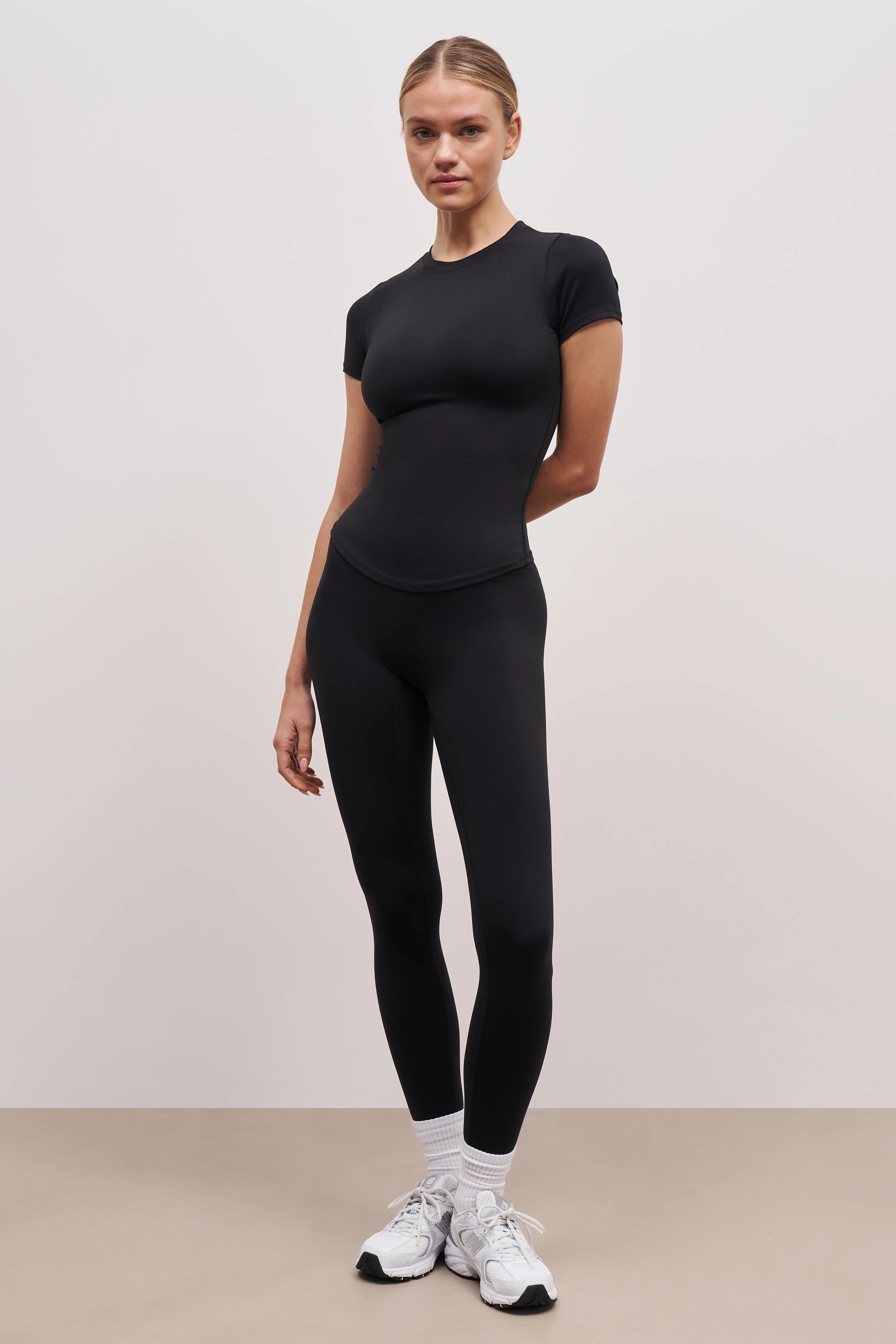 Moisture Management Breathable Lining Base Sculpting T Shirt - Black
