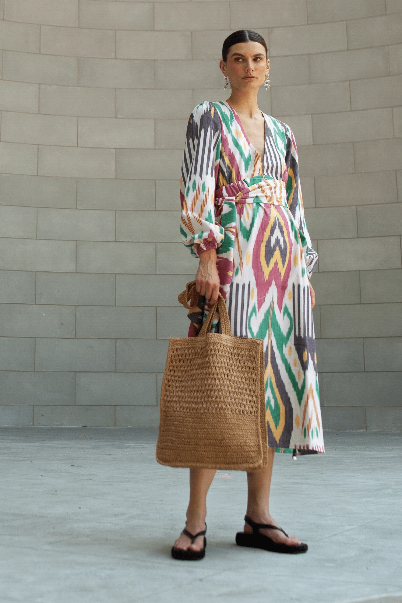 Feminine flowing piece Atira Ikat Dress Multi