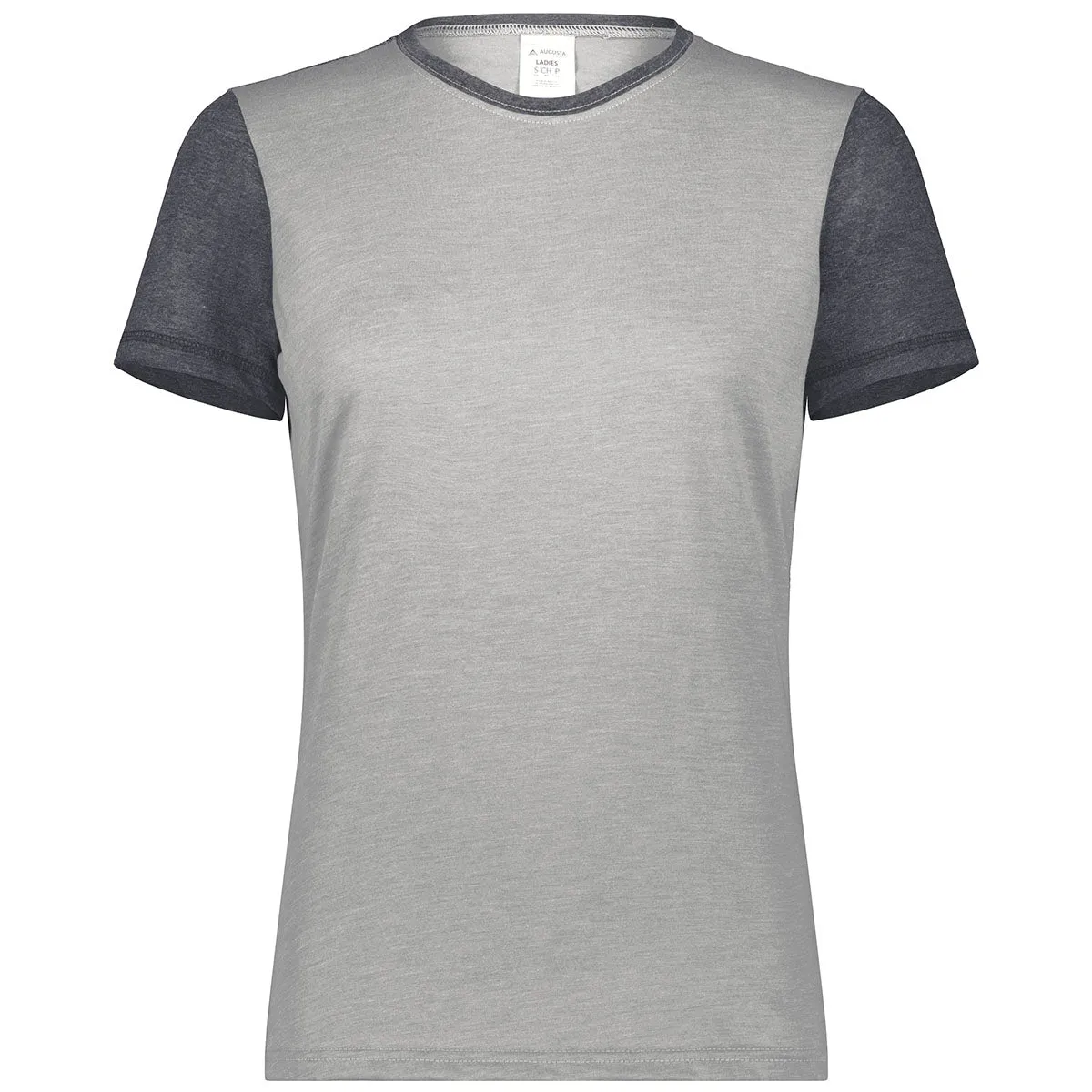 Augusta Sportswear Women's Grey Heather/Carbon Heather Gameday Vintage Ringer Tee