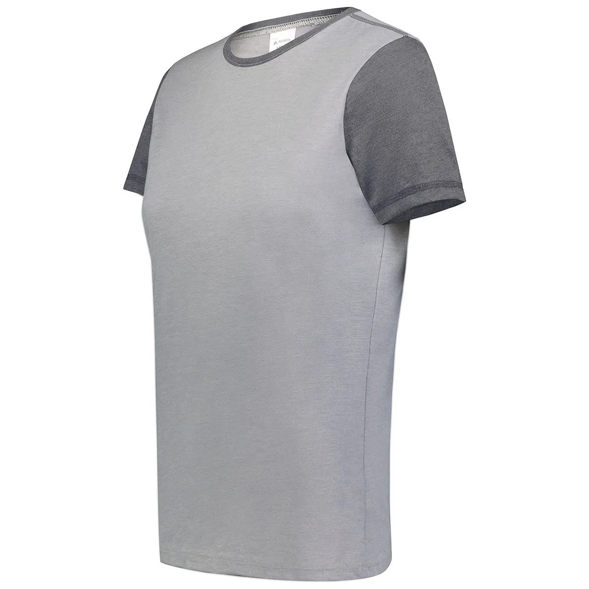 Augusta Sportswear Women's Grey Heather/Carbon Heather Gameday Vintage Ringer Tee