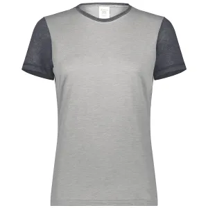 Augusta Sportswear Women's Grey Heather/Carbon Heather Gameday Vintage Ringer Tee