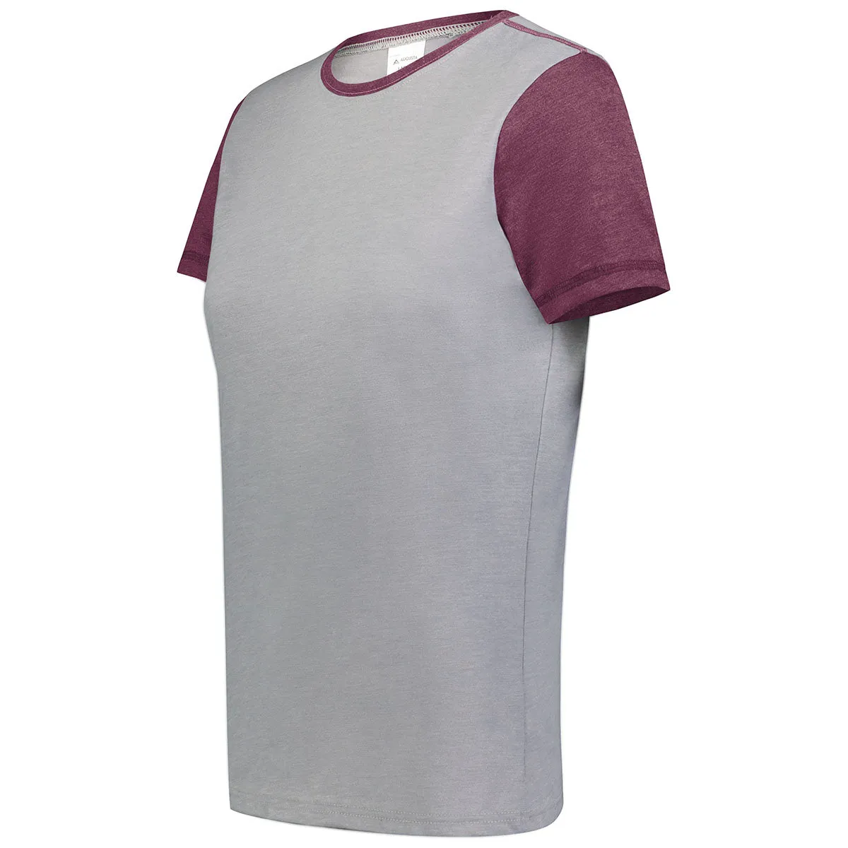 Augusta Sportswear Women's Grey Heather/Maroon Heather Gameday Vintage Ringer Tee