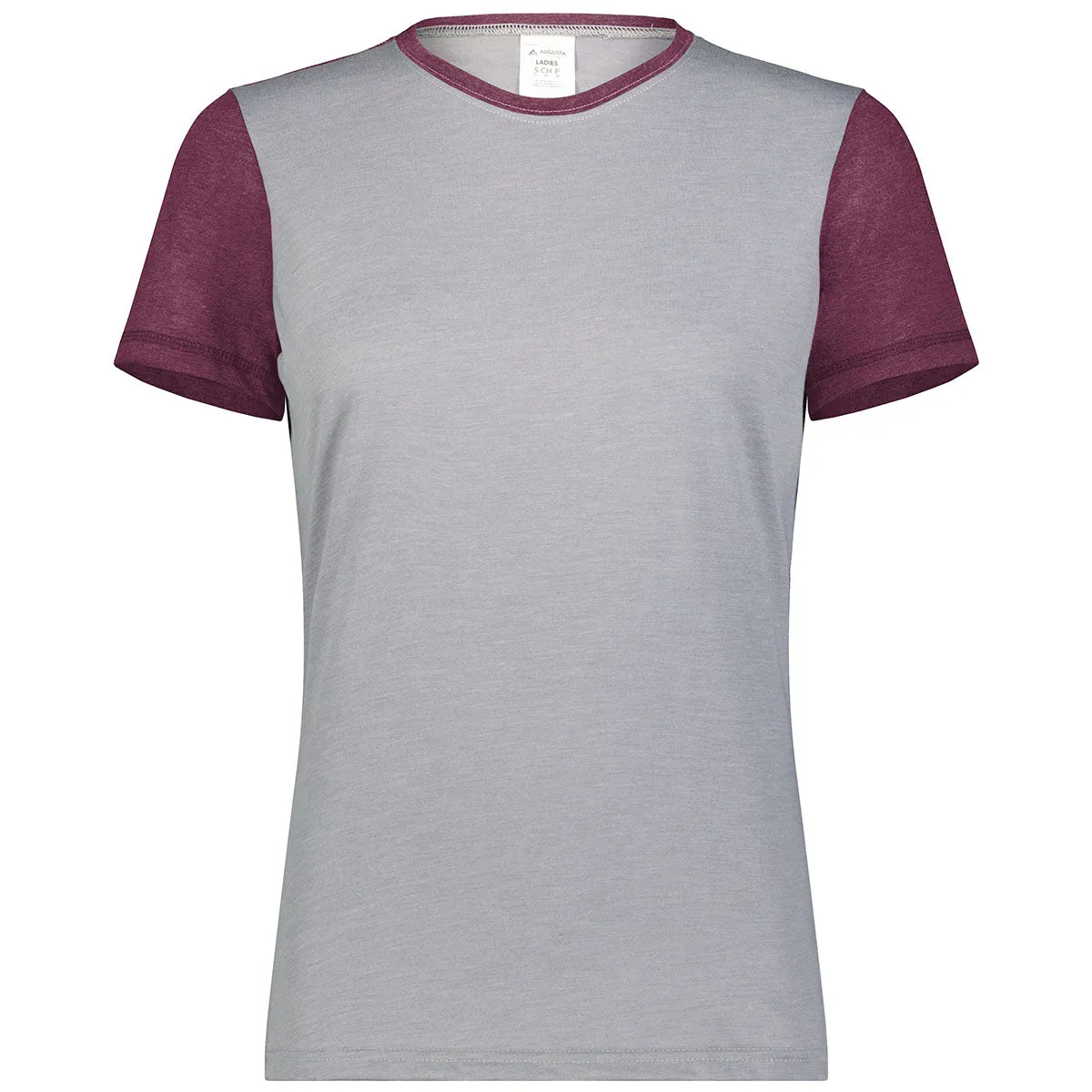 Augusta Sportswear Women's Grey Heather/Maroon Heather Gameday Vintage Ringer Tee