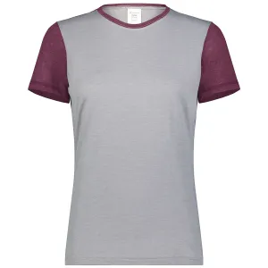 Augusta Sportswear Women's Grey Heather/Maroon Heather Gameday Vintage Ringer Tee