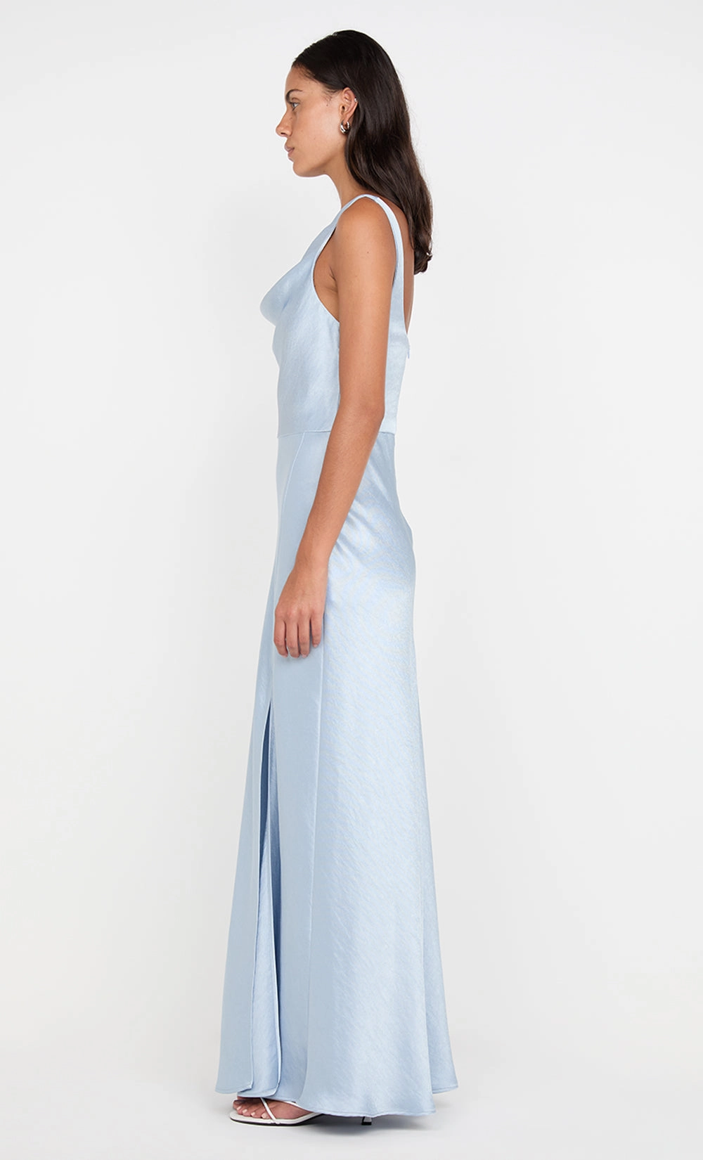 Clean Style AUSTEN COWL NECK MAXI DRESS - DUSTY BLUE