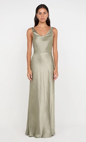AUSTEN COWL NECK MAXI DRESS - SAGE Day Glow