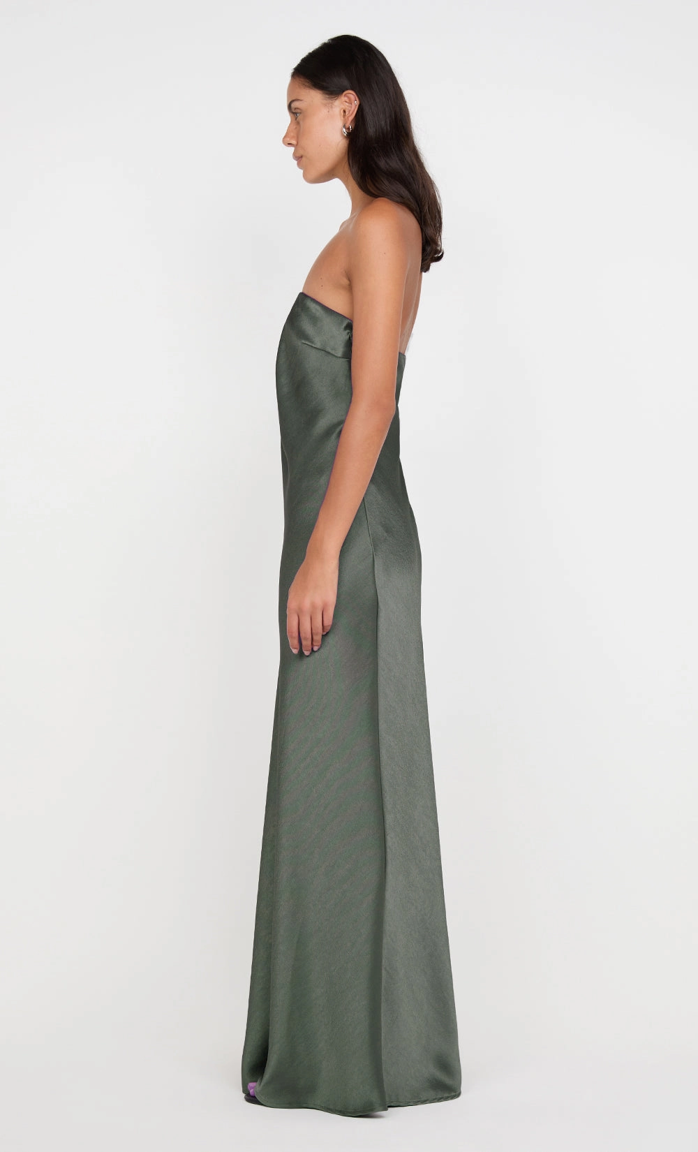 Gathered-Detail AUSTEN STRAPLESS MAXI DRESS - DARK WILLOW