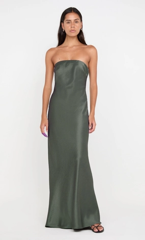 AUSTEN STRAPLESS MAXI DRESS - DARK WILLOW soft elegance Church Proper