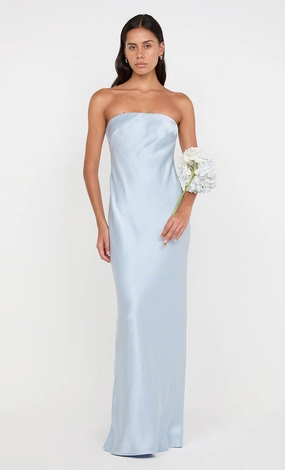 AUSTEN STRAPLESS MAXI DRESS - DUSTY BLUE Lounge Feel