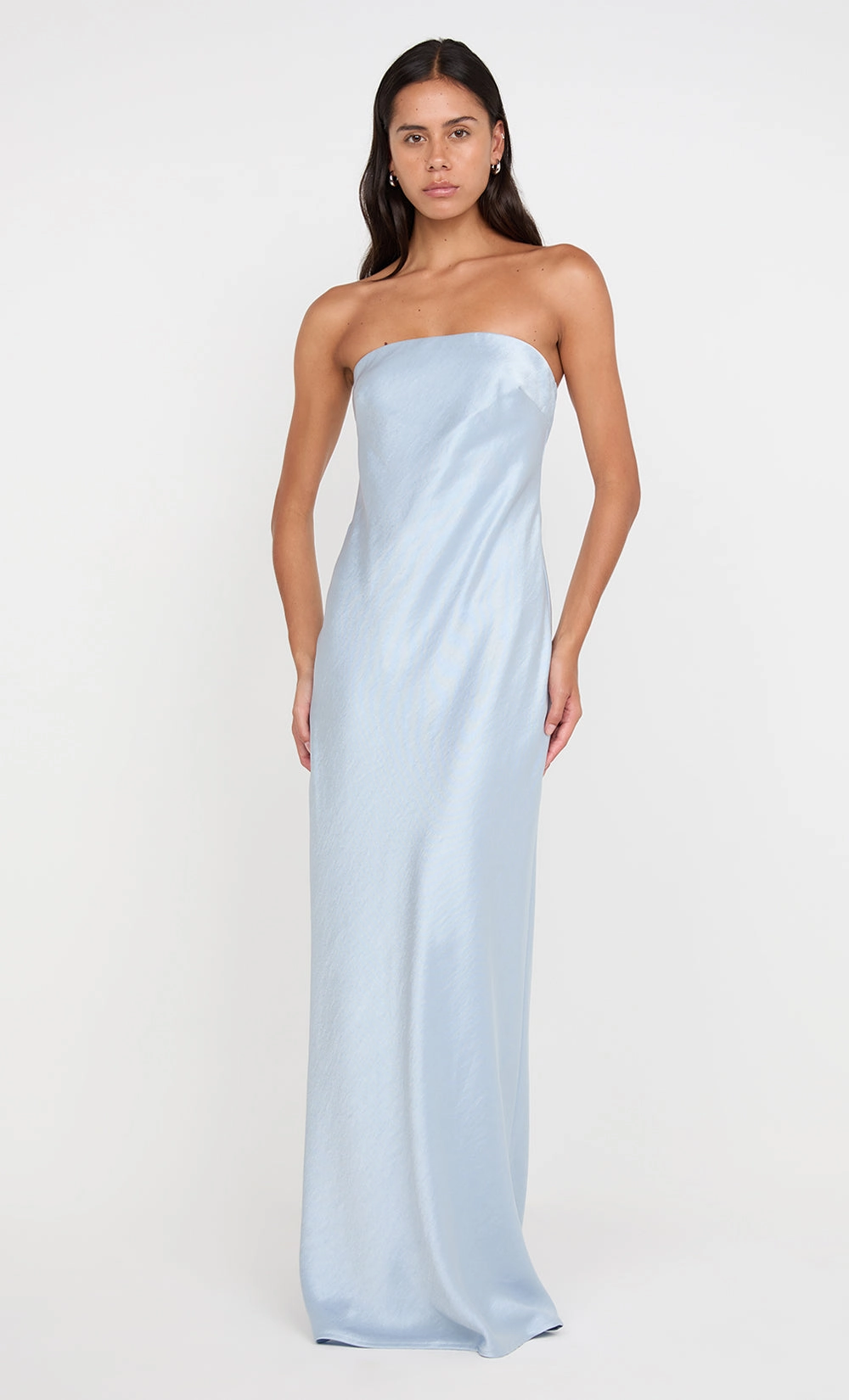 Satin Soft Grace Soft AUSTEN STRAPLESS MAXI DRESS - DUSTY BLUE