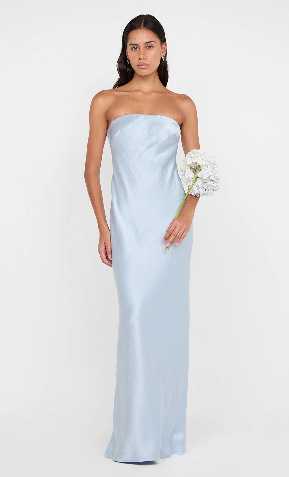 AUSTEN STRAPLESS MAXI DRESS - DUSTY BLUE Lounge Feel