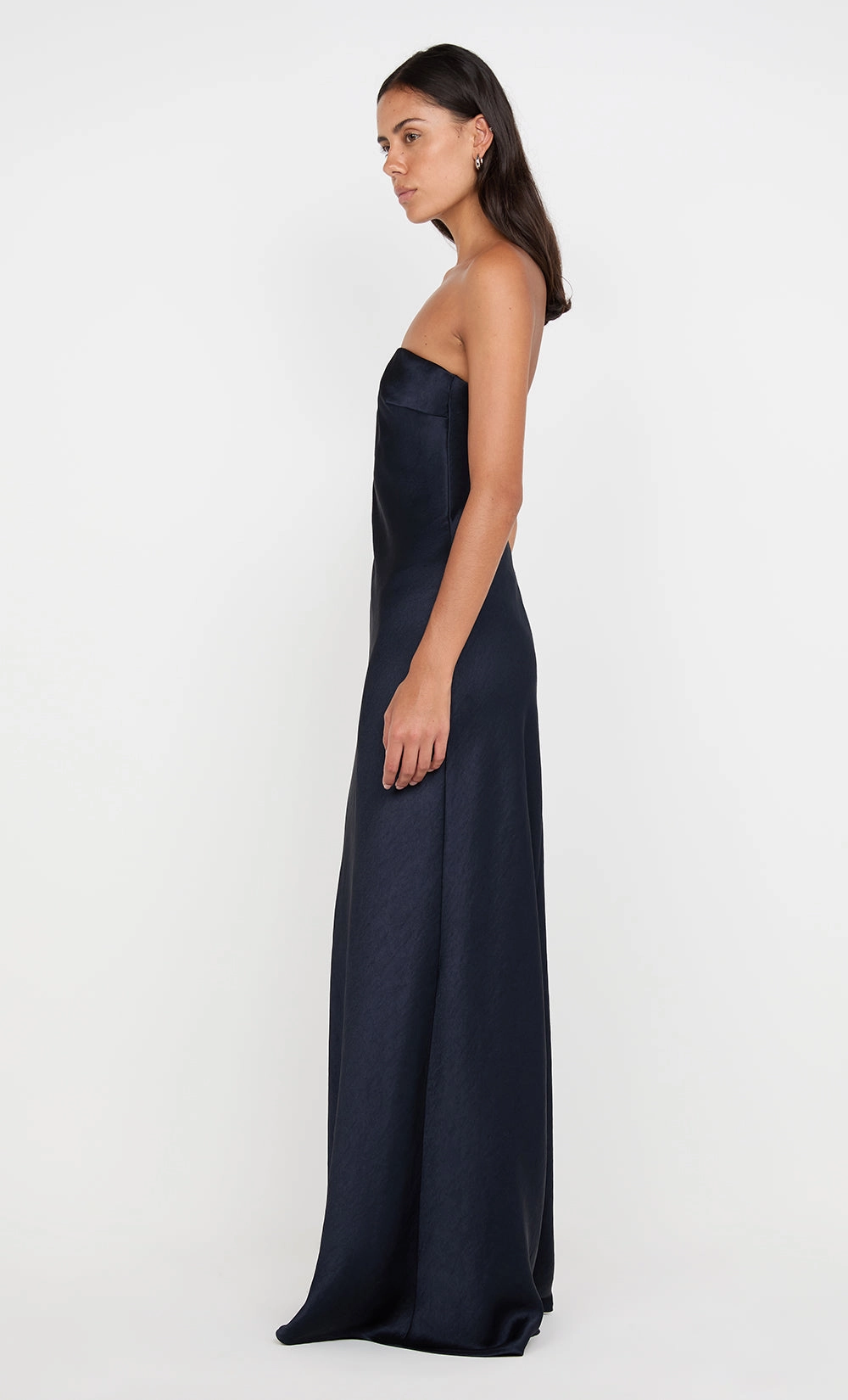 AUSTEN STRAPLESS MAXI DRESS - INK Skin Tone Ruched-Detail