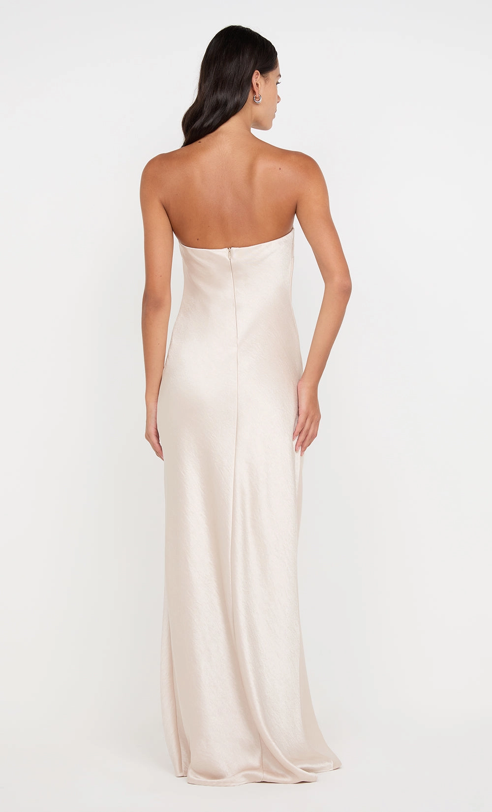 Shiny surface AUSTEN STRAPLESS MAXI DRESS - SAND