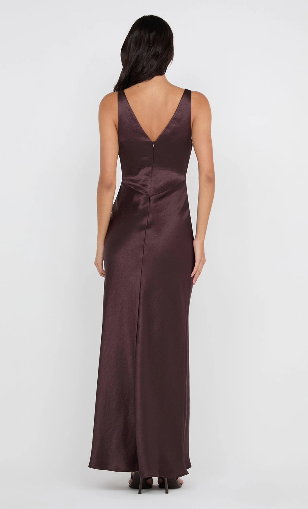 AUSTEN V NECK MAXI DRESS - DARK CHOCOLATE Pleated-Skirt Simple Elegance