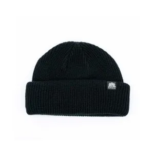 Autumn Double Roll Beanie - Black