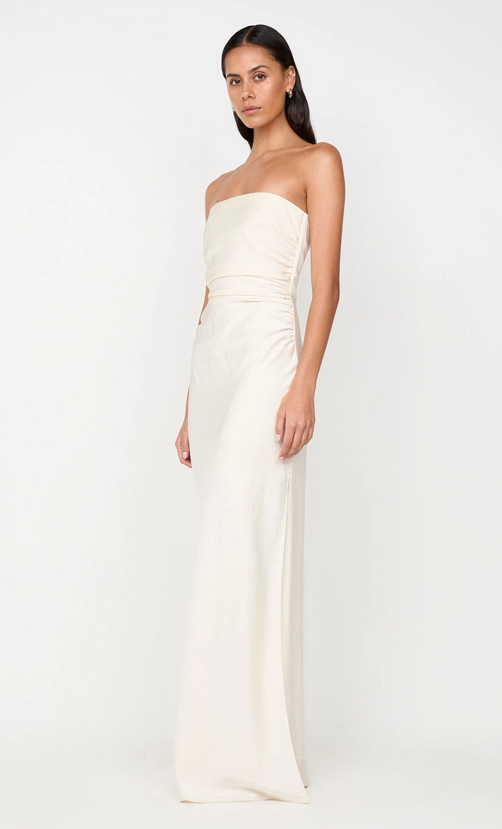 Velvet-Sleeve Modern-style ETERNITY STRAPLESS MAXI DRESS - CREAM