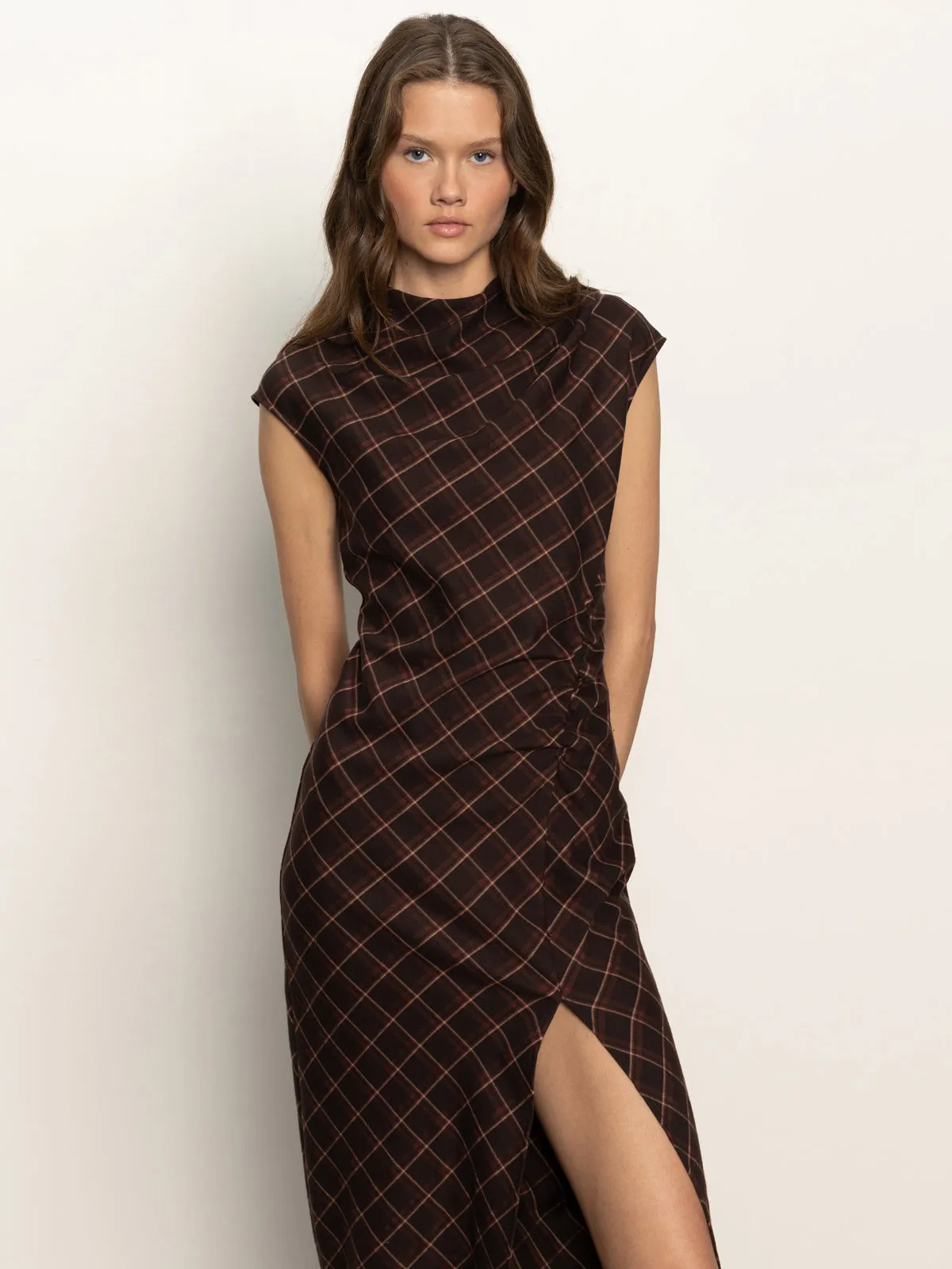 Autumns Best Dress Cocoa Plaid Calm Fit