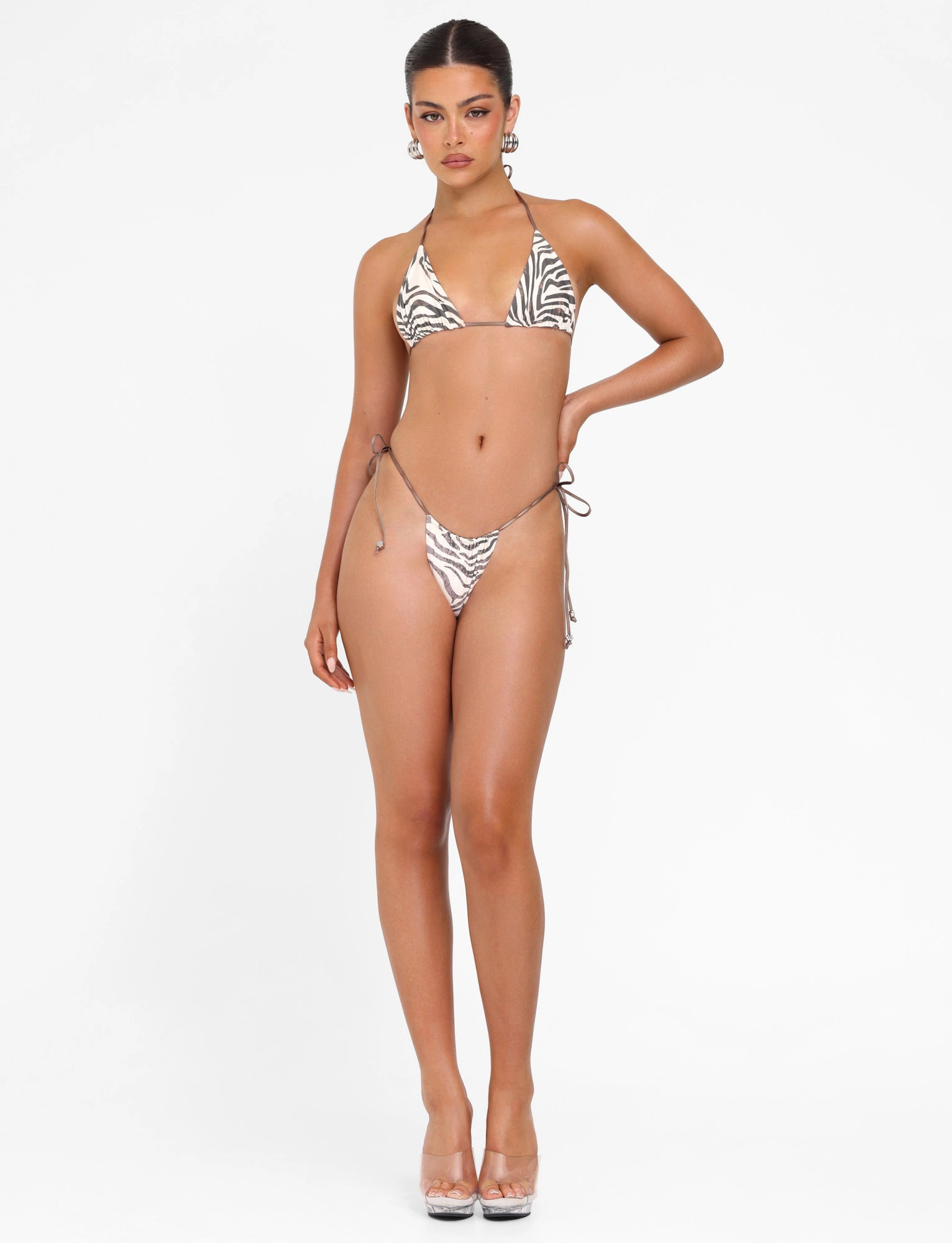 Multi Panel Construction AVE BIKINI TOP - NEUTRAL : ZEBRA