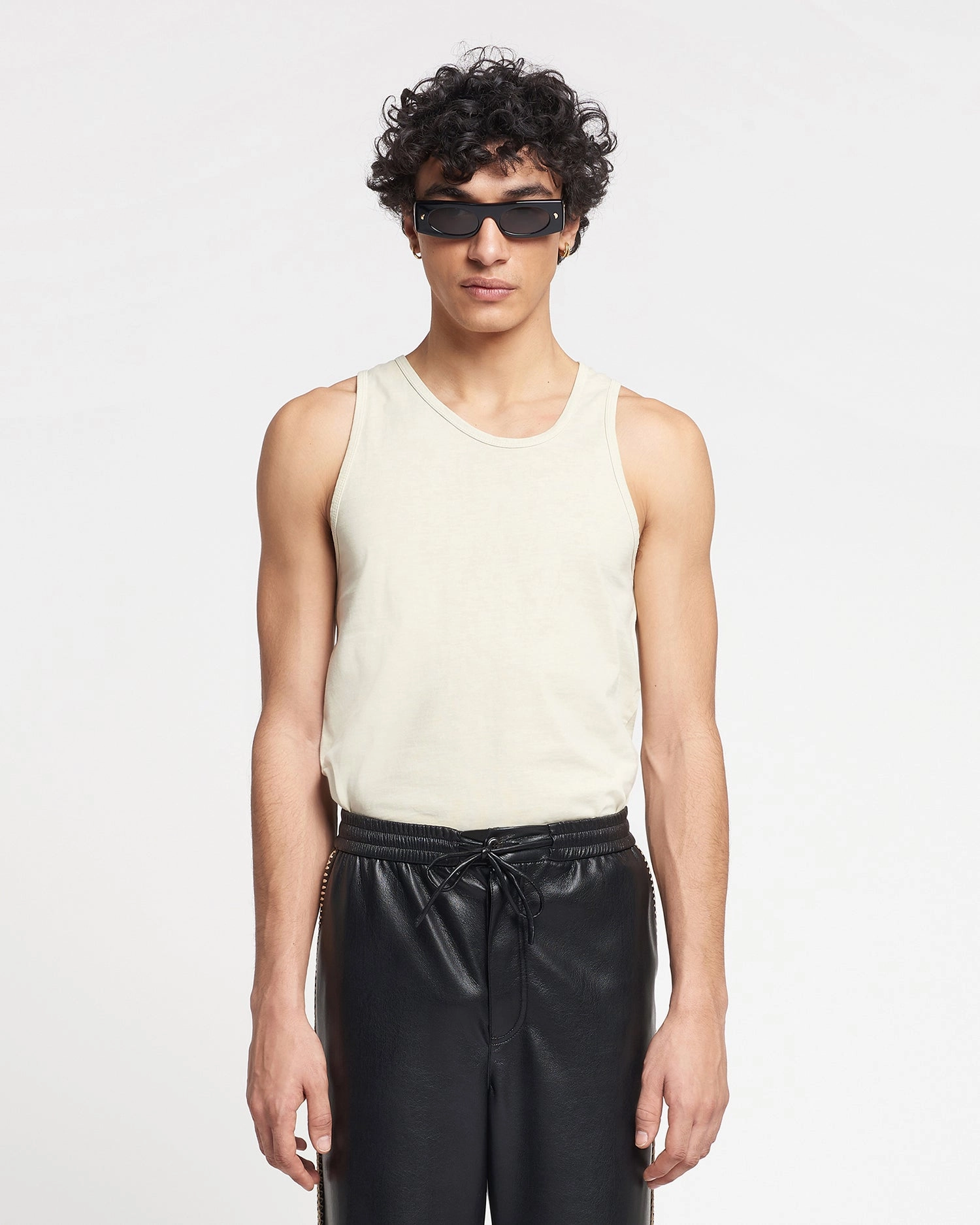 Aziz - Organically Grown Cotton Tank Top - Shell RibbedHemline Chic Sweater