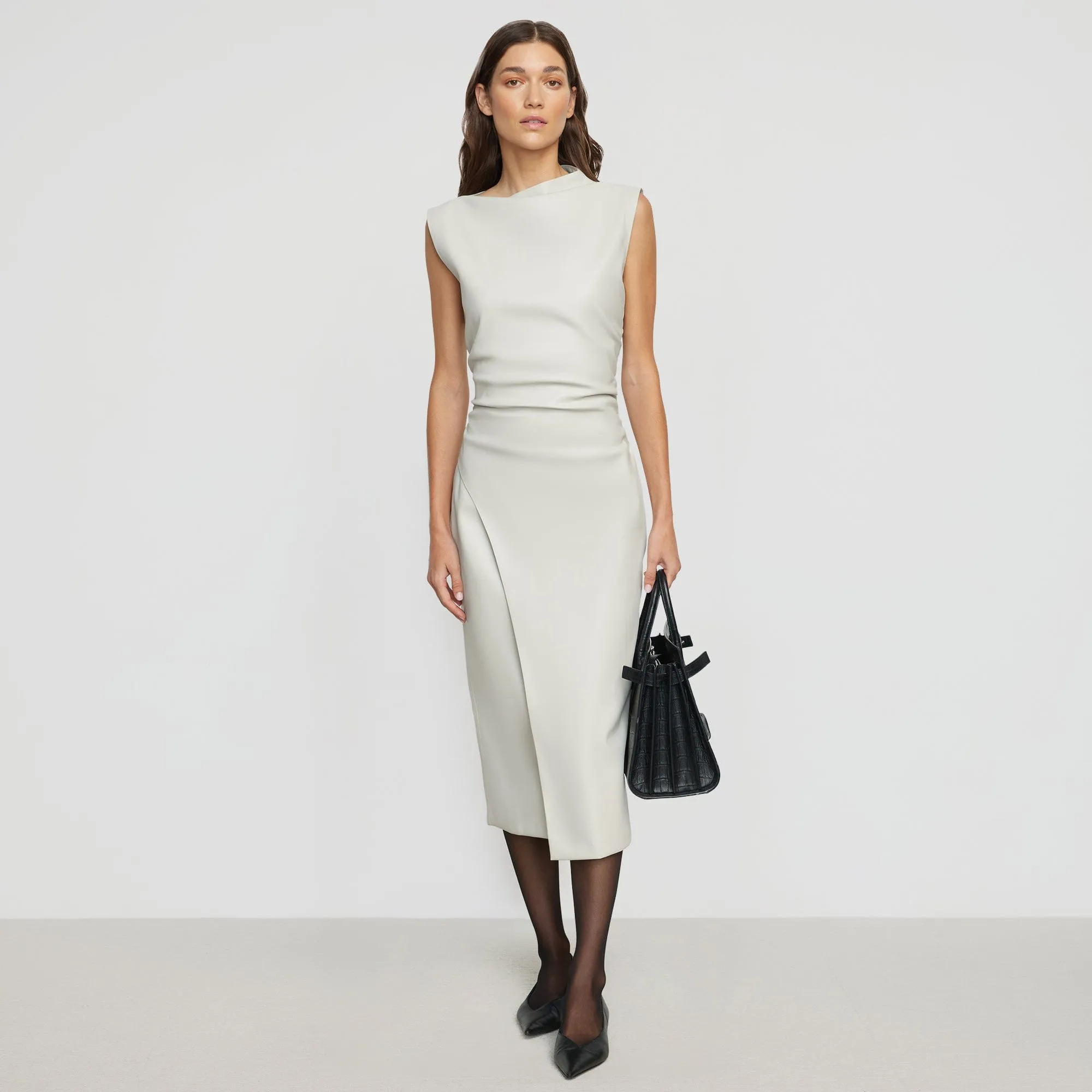 Pop Texture Channing Vegan Leather Dress