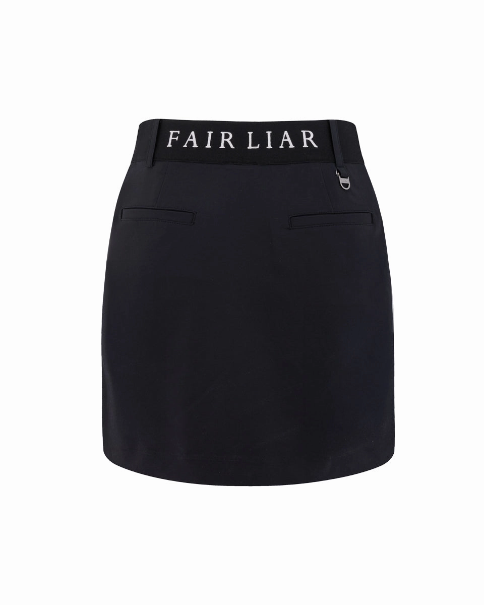 Smooth Finish Back band H-line skirt - Black
