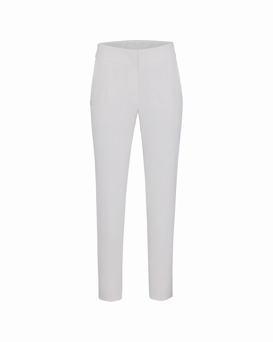 Denim finish Weather Ready Back band straight fit pants - White