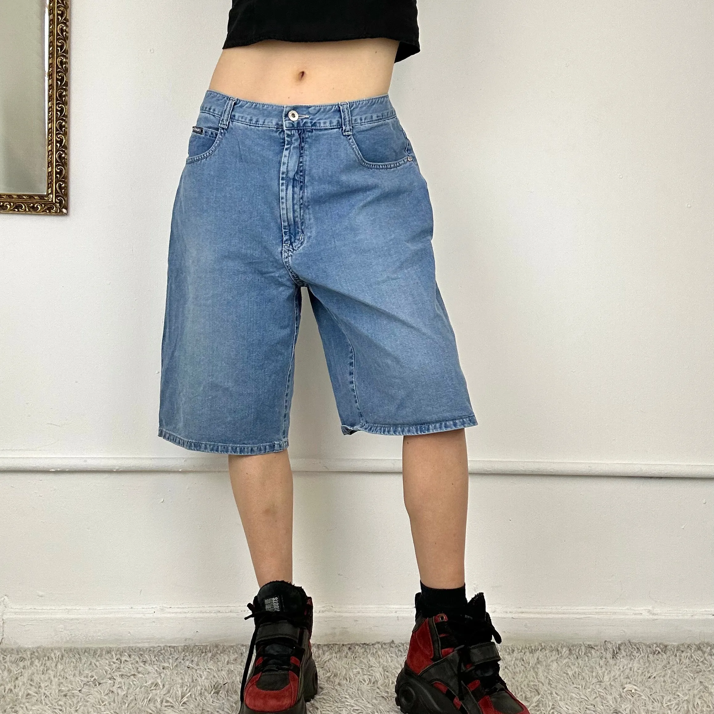 baggy denim skate shorts