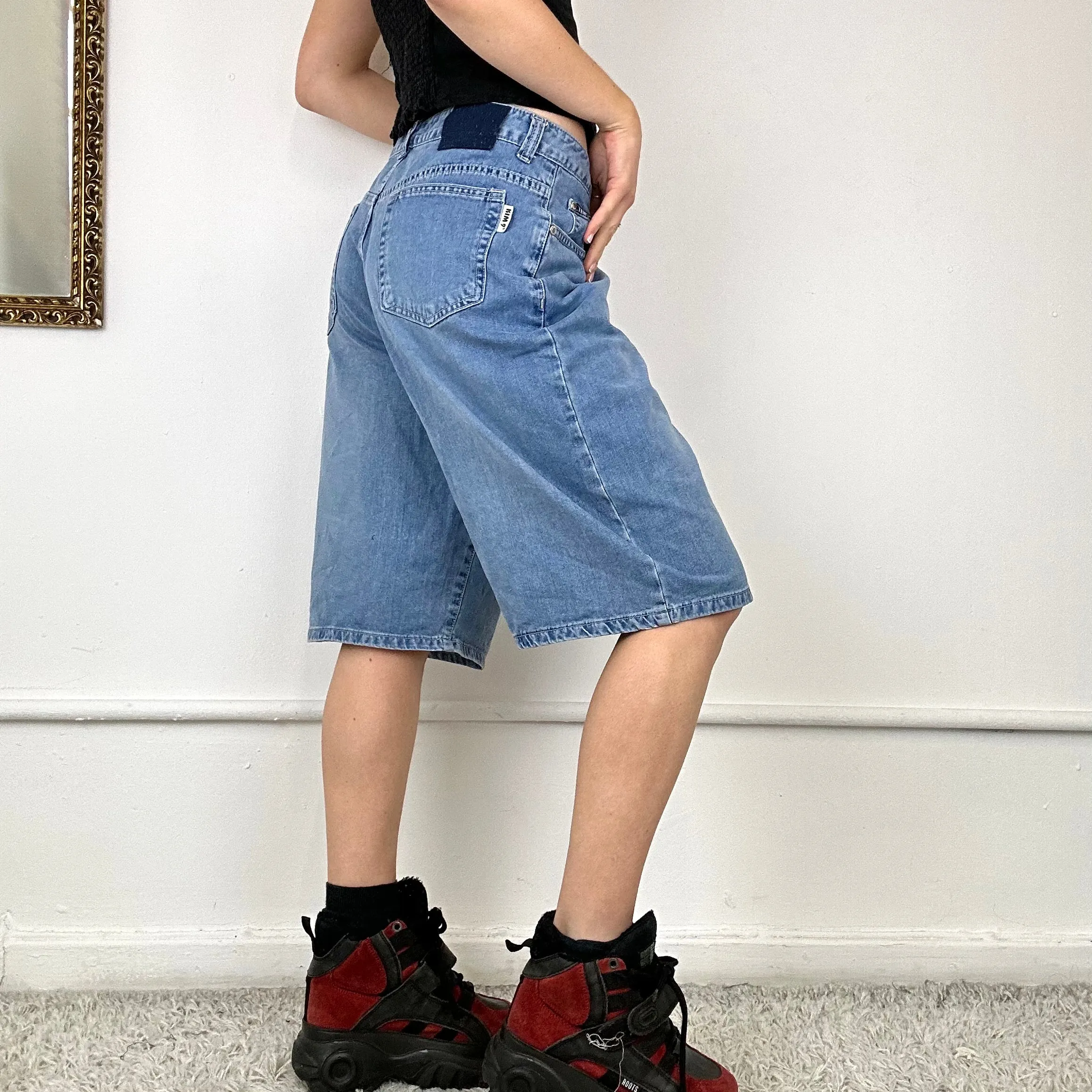baggy denim skate shorts