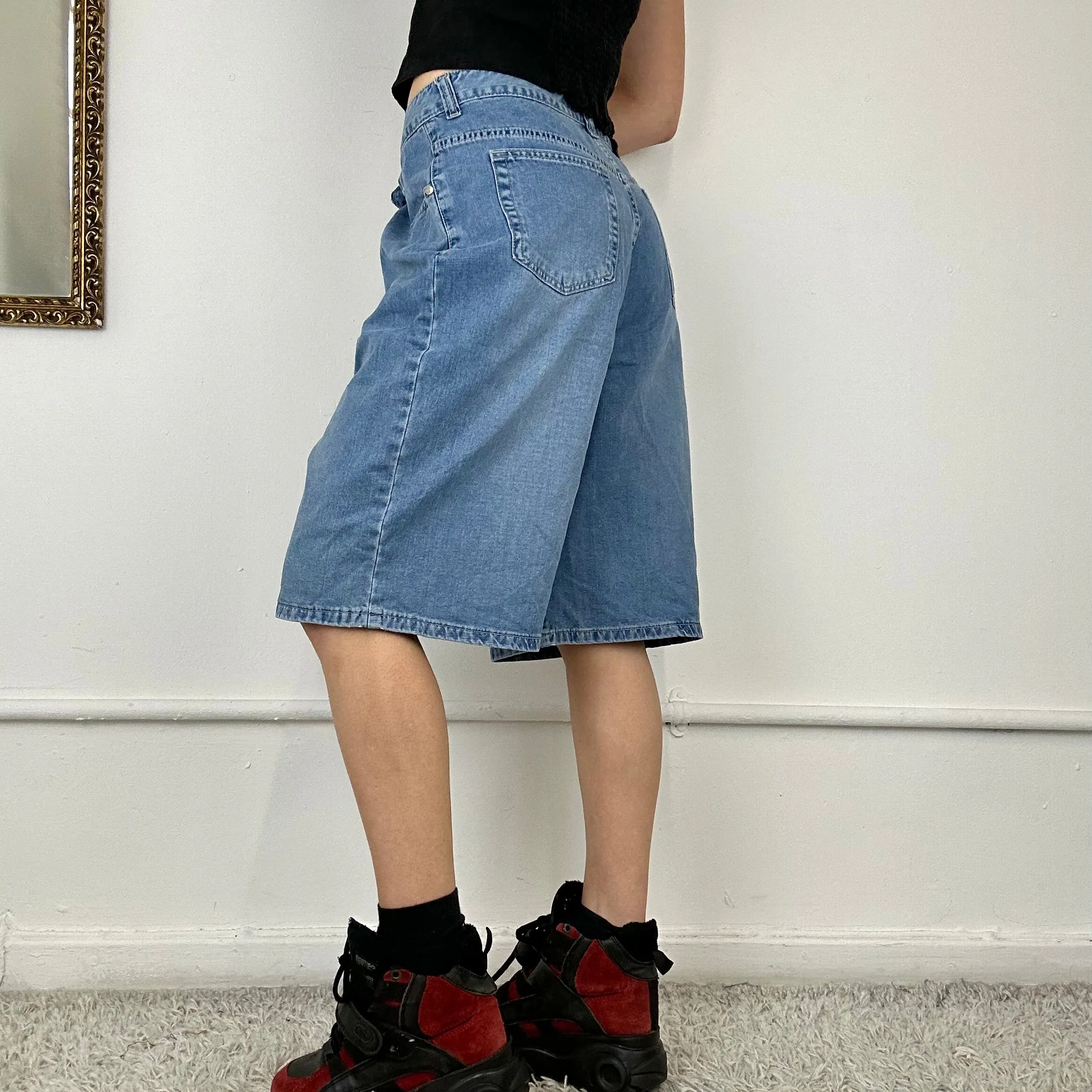baggy denim skate shorts