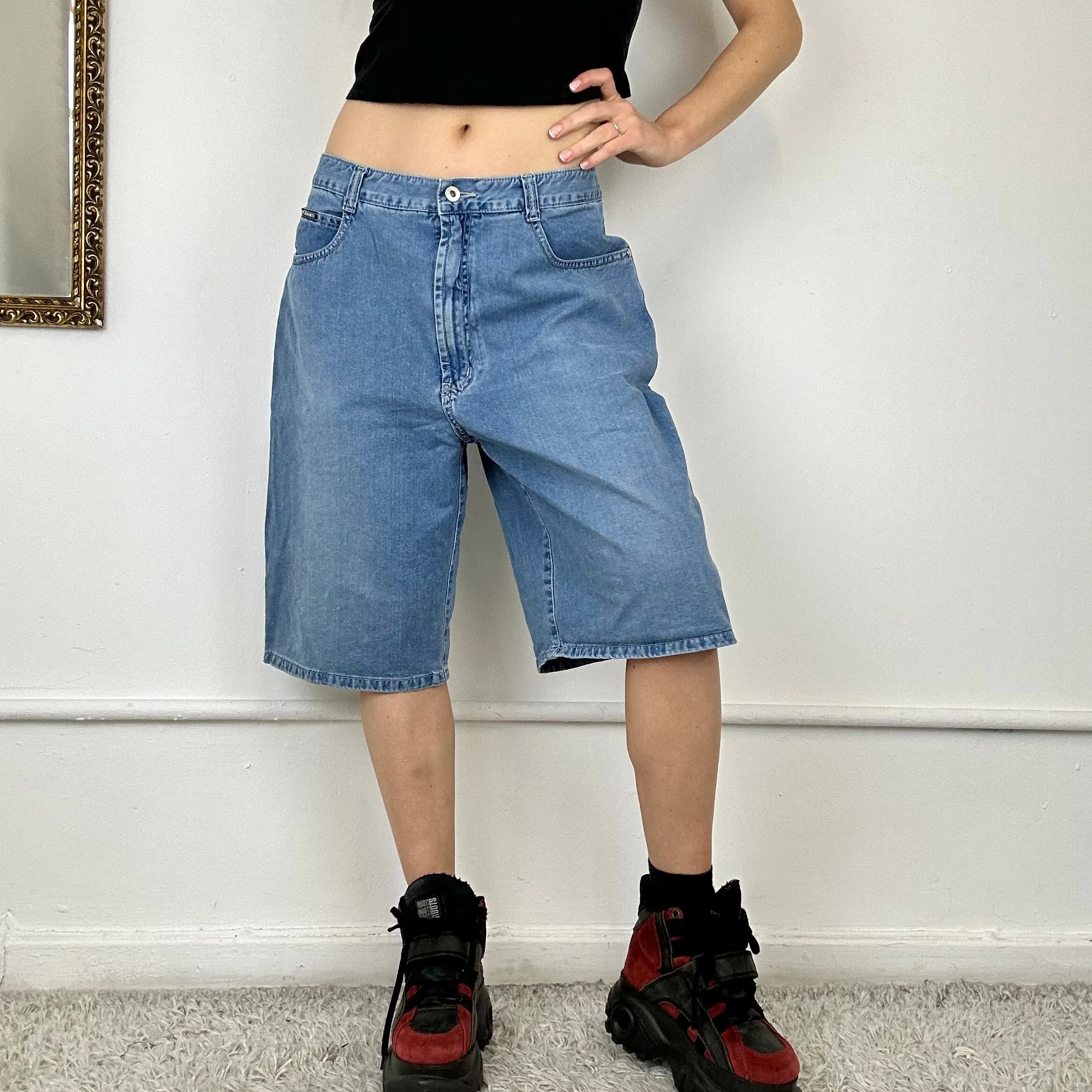baggy denim skate shorts