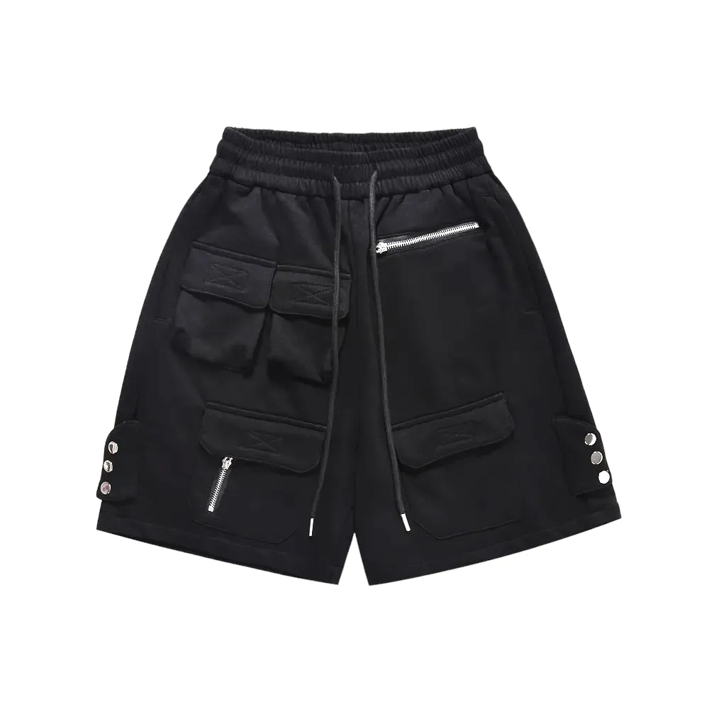 Baggy fit multi pocket drawstring sweat short