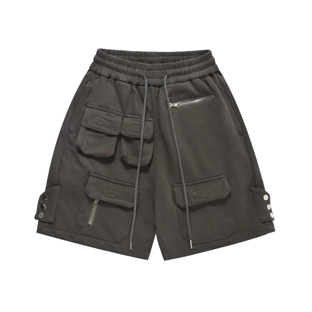 Baggy fit multi pocket drawstring sweat short