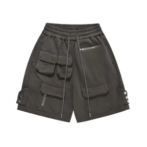 Baggy fit multi pocket drawstring sweat short