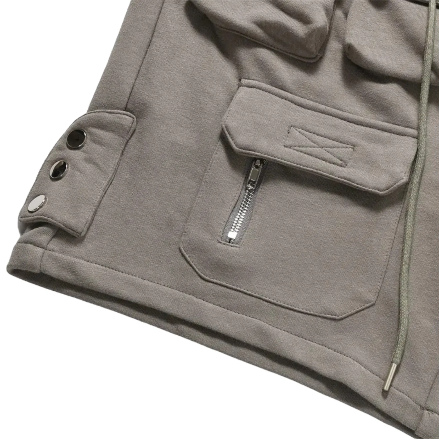 Baggy fit multi pocket drawstring sweat short