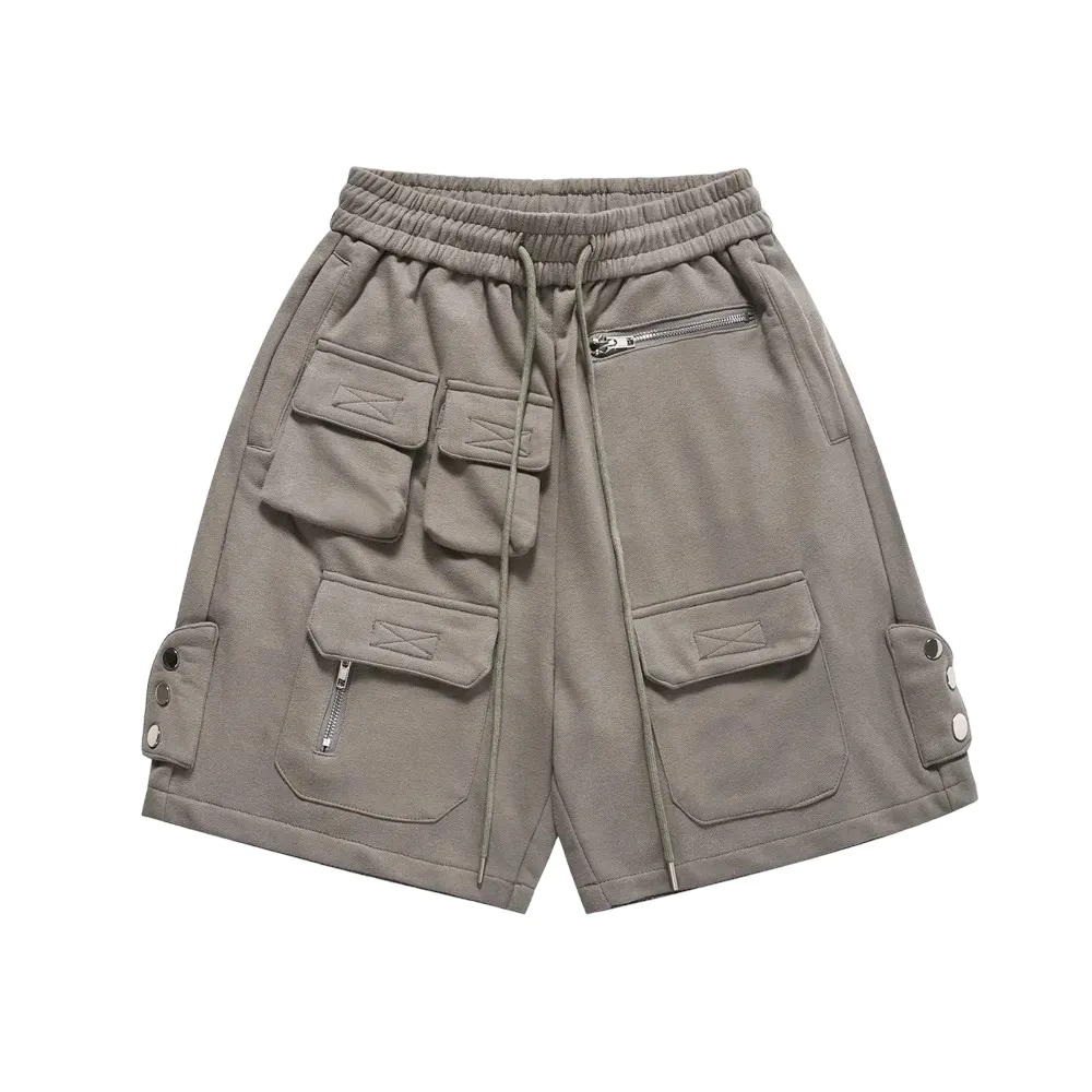 Baggy fit multi pocket drawstring sweat short