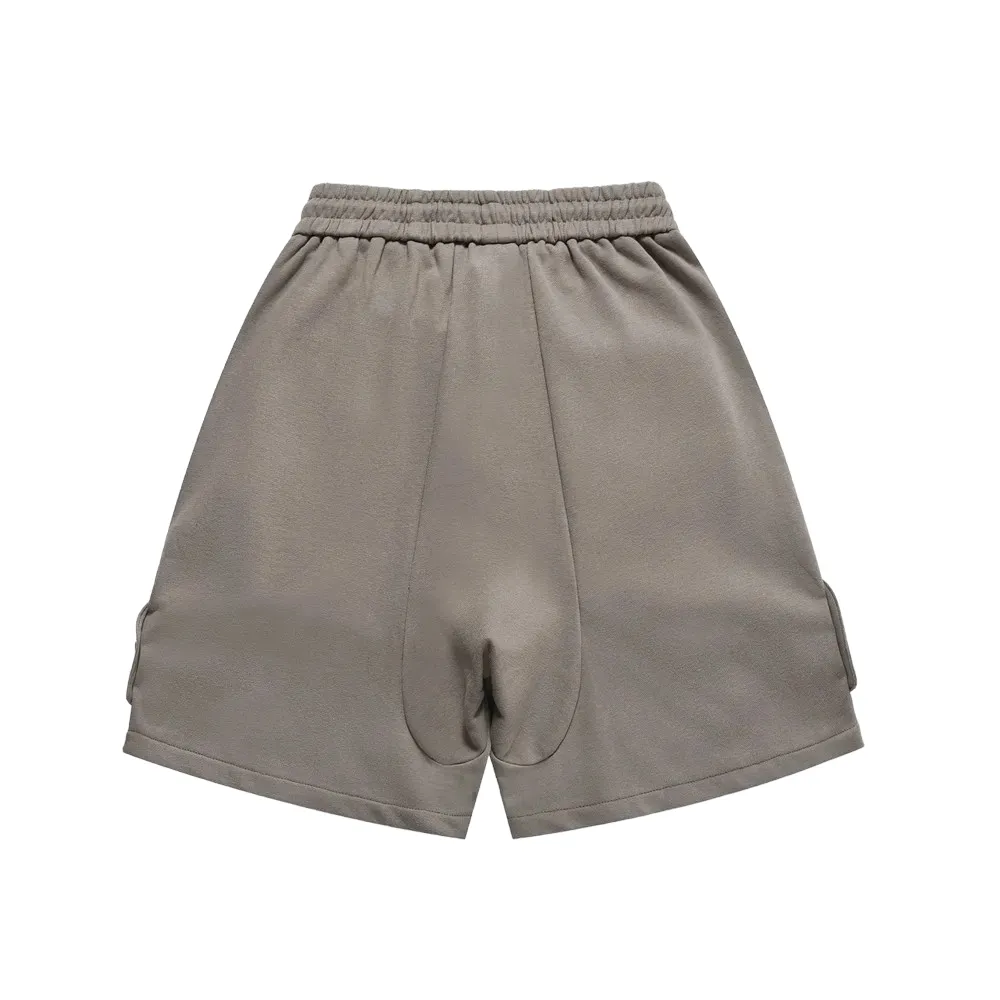 Baggy fit multi pocket drawstring sweat short