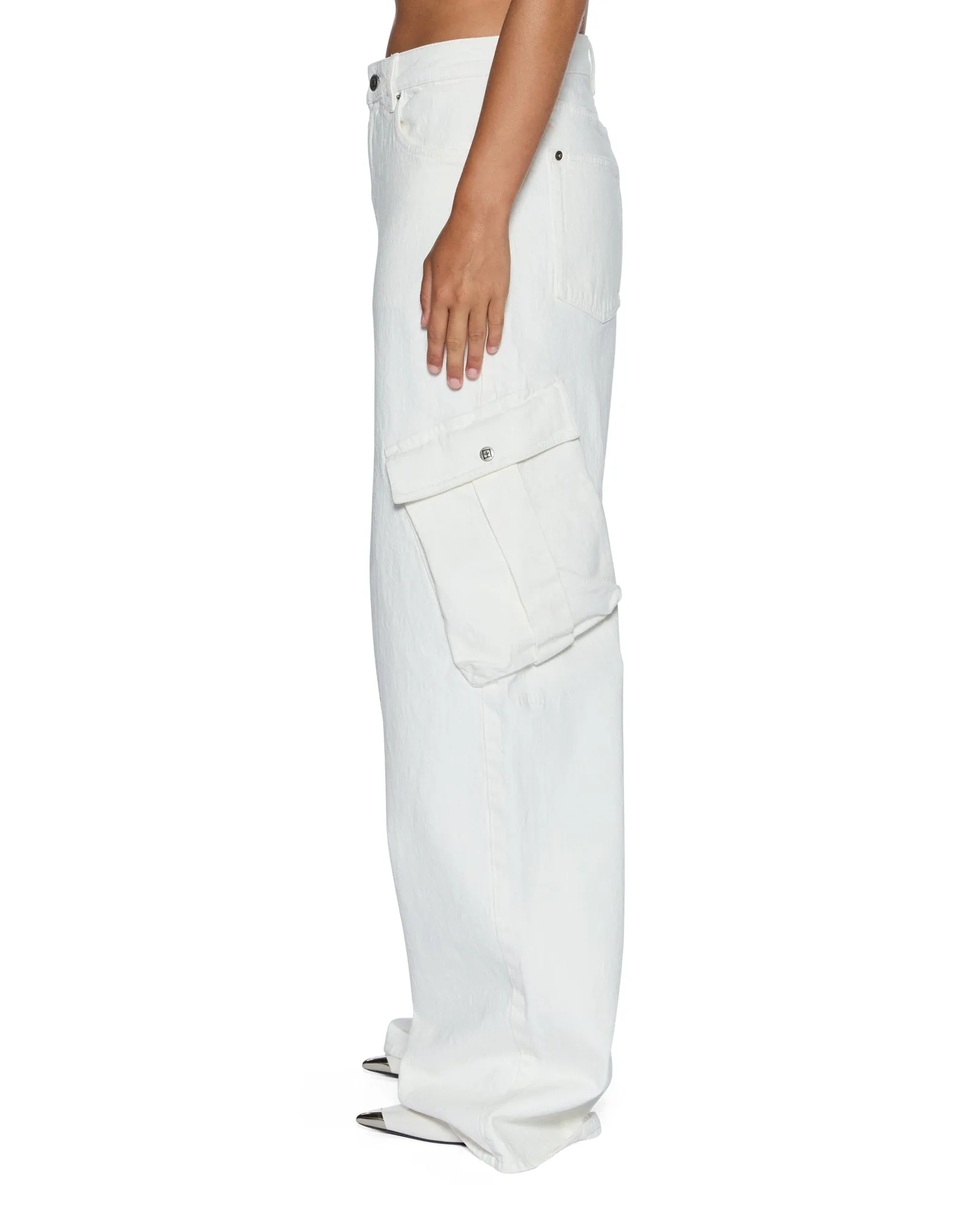 Eco Friendly Lightweight Modern Chic Style BAGGY JEAN CARGO ECRU