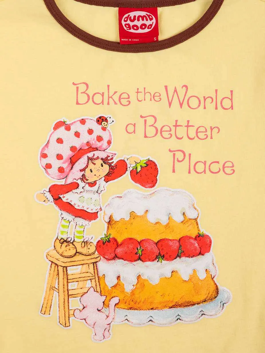 Bake The World A Better Place Ringer Baby Tee