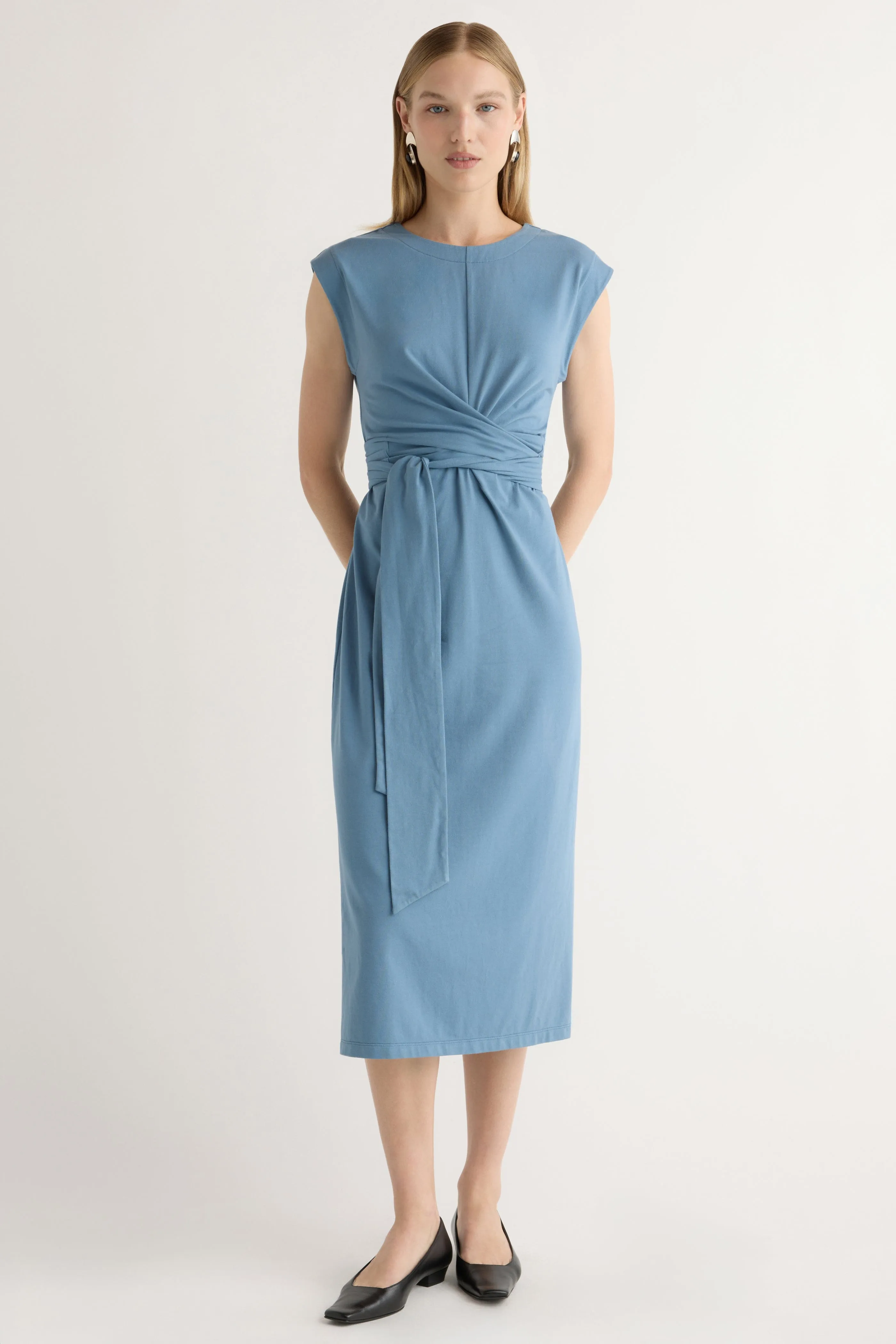 Clean Grace Modern Appearance Fei Tie-Front Organic Cotton Dress