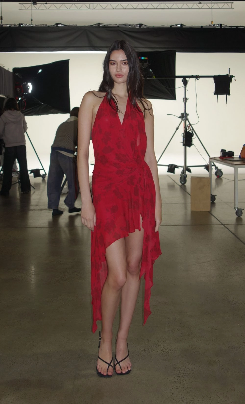 RUBY WRAP MIDI DRESS - CHERRY FLORAL Airy Movement Classic sheath dress