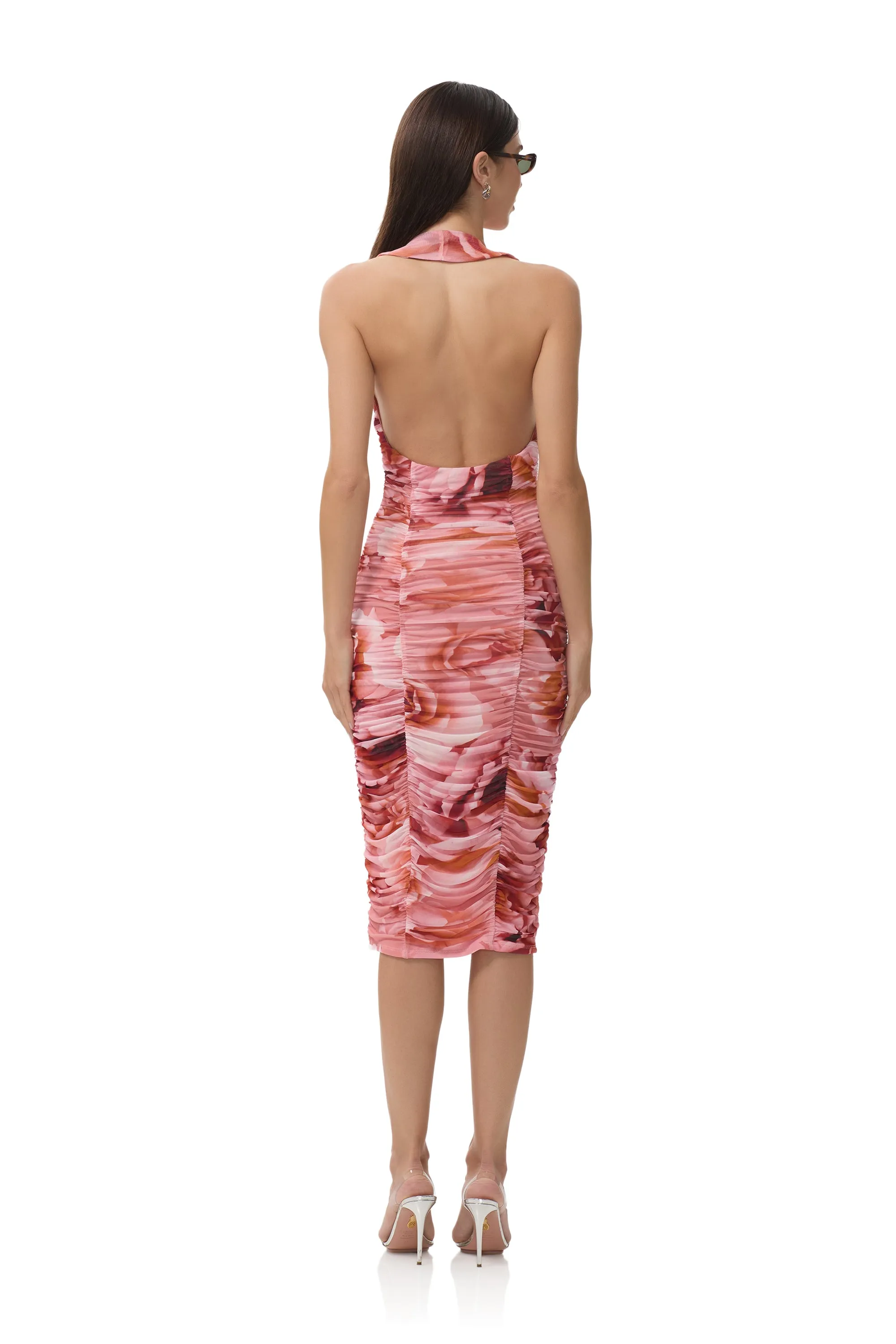 Layered Style WaterRepellentCoating Balmer Dress - Peach Roses