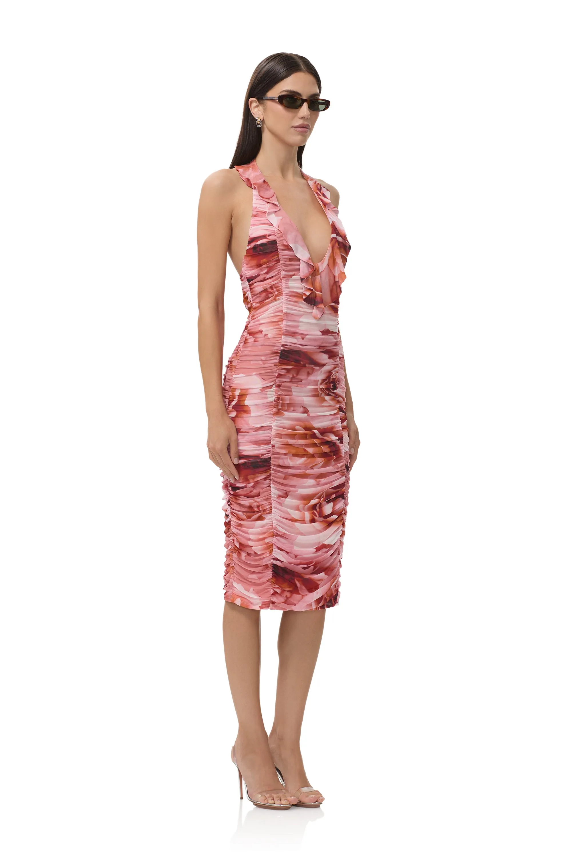 Polished Mood Balmer Dress - Peach Roses