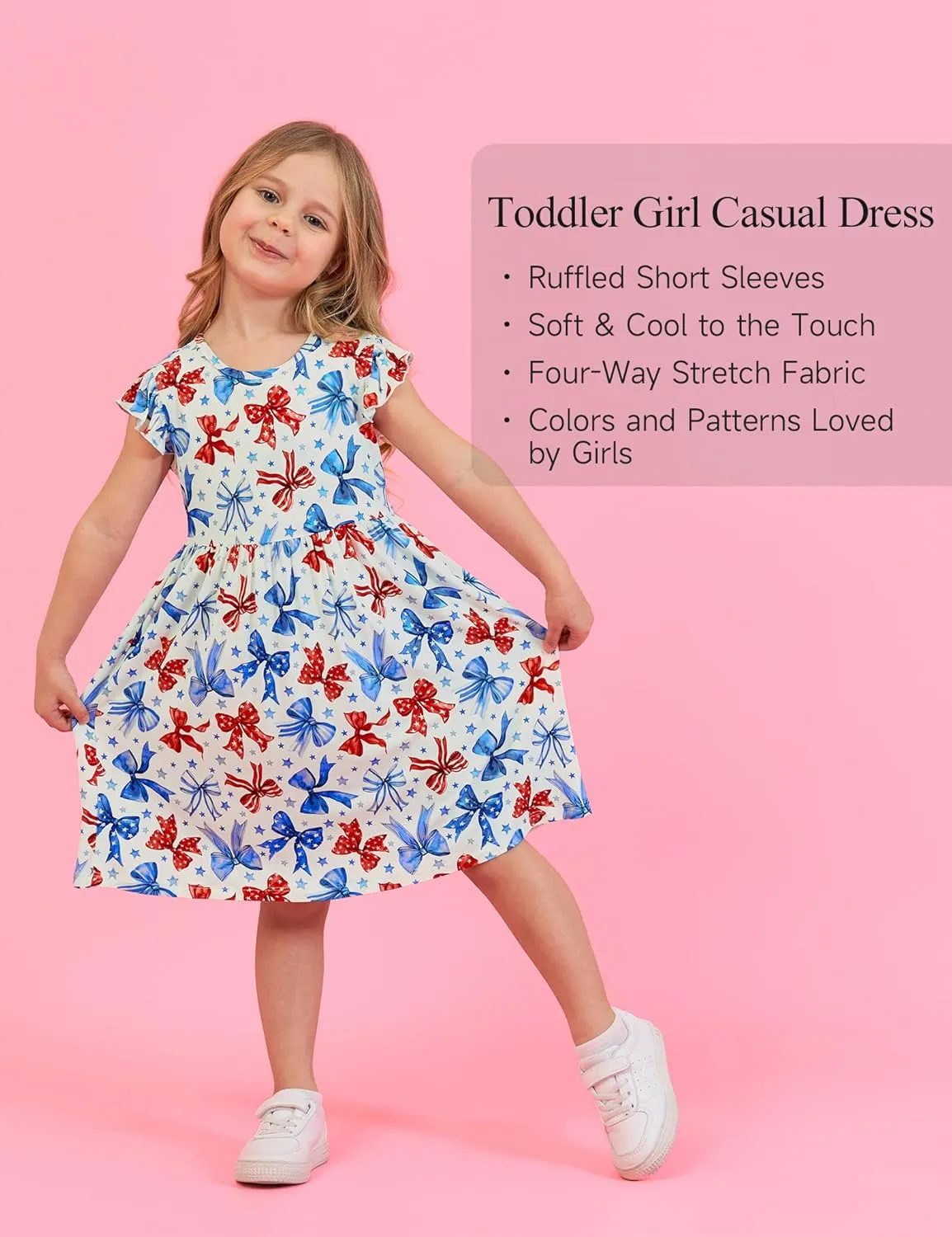 Bamboo Viscose Little Girls Dresses Ruffled Sleeveless Dresses for Kids