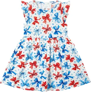 Bamboo Viscose Little Girls Dresses Ruffled Sleeveless Dresses for Kids