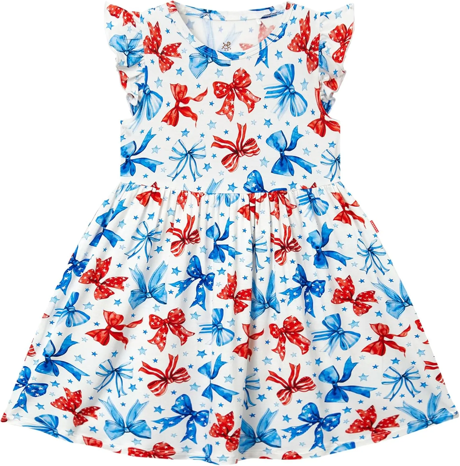 Bamboo Viscose Little Girls Dresses Ruffled Sleeveless Dresses for Kids