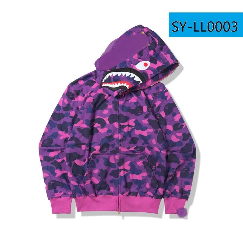 Bape Full Zip Up Shark Mouth Hoodies