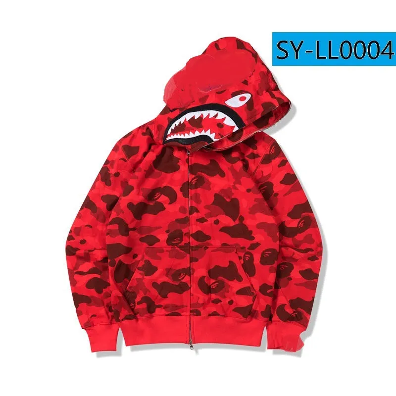 Bape Full Zip Up Shark Mouth Hoodies