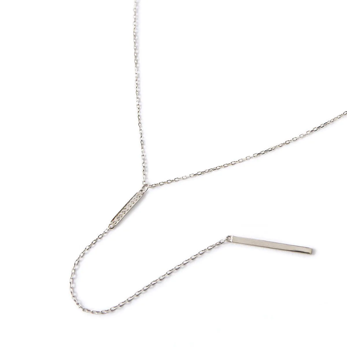 Bar Lariat Lace Chain Duo