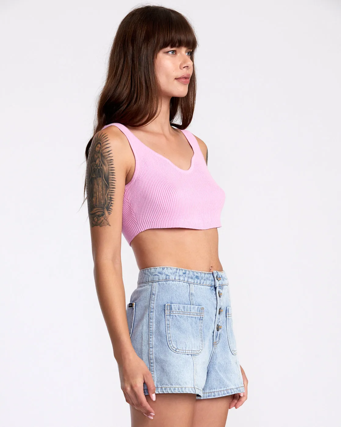 Bardot Denim Shorts - Bleached Indigo